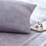 Anson Stripe Flannelette Brushed Cotton Duvet Cover Set Mauve