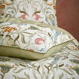 Songbird Traditional Floral Stone Piped Pillowcase Pair