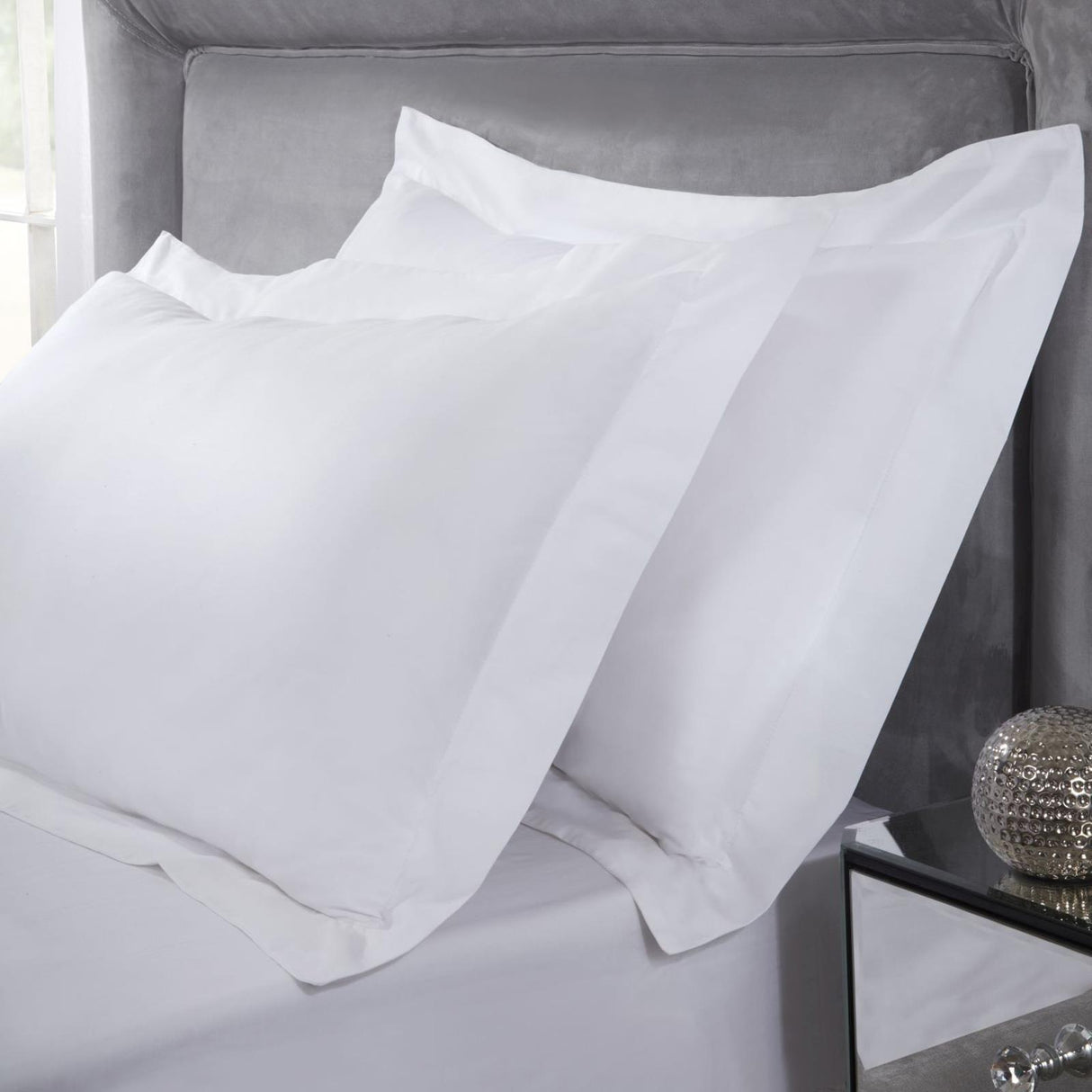 400 Thread Count Cotton White Oxford Pillowcase Pair