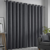 Strata Woven Dim Out Eyelet Curtains Charcoal