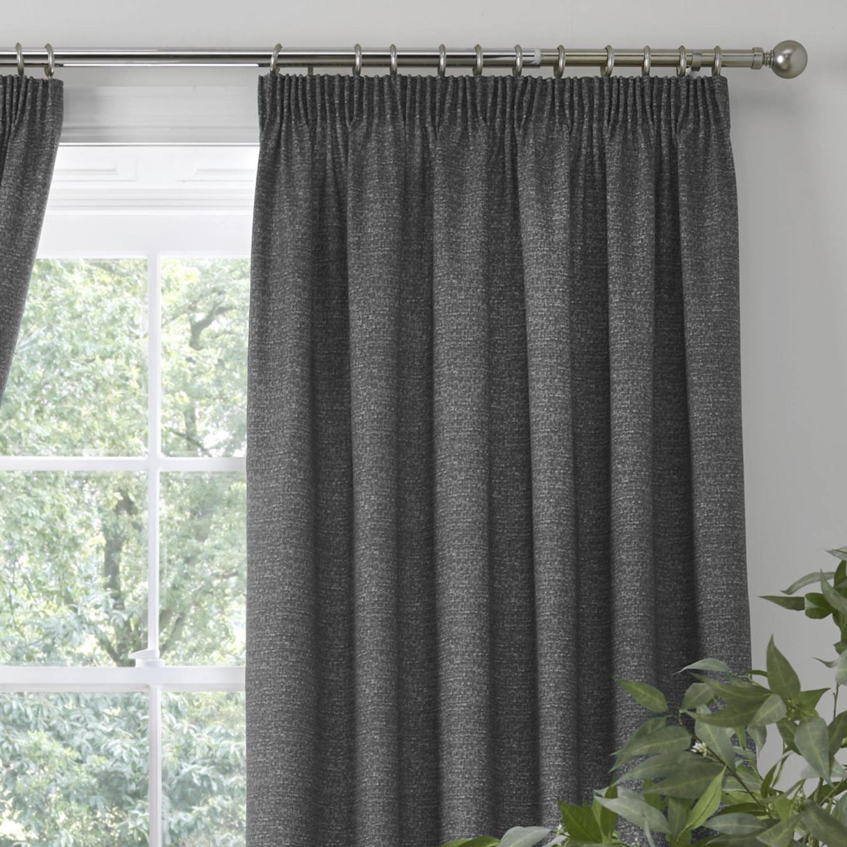 Pembrey Super Thermal Tape Top Curtains Charcoal