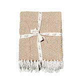 Audley Chevron Throw Beige