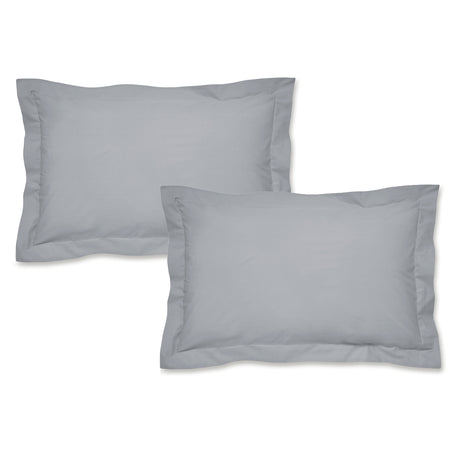 Easy Iron Percale Oxford Pillowcase Pair Grey