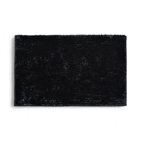 Velvet Chenille Bobble Bath Mat Black Bath Mat Allure   