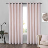 Freya Textured Stripe Eyelet Curtains Blush