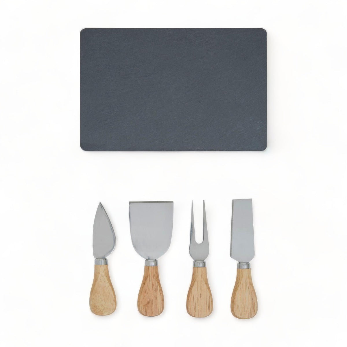 Set of 4 Cheese Knives + Slate Tray