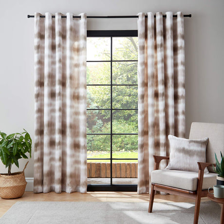 Ombre Texture Eyelet Curtains Natural