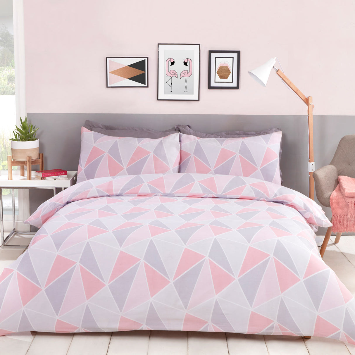 Leo Duvet Cover Set Pink