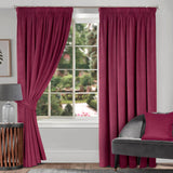 Montreal Soft Velour Tape Top Curtains Wine