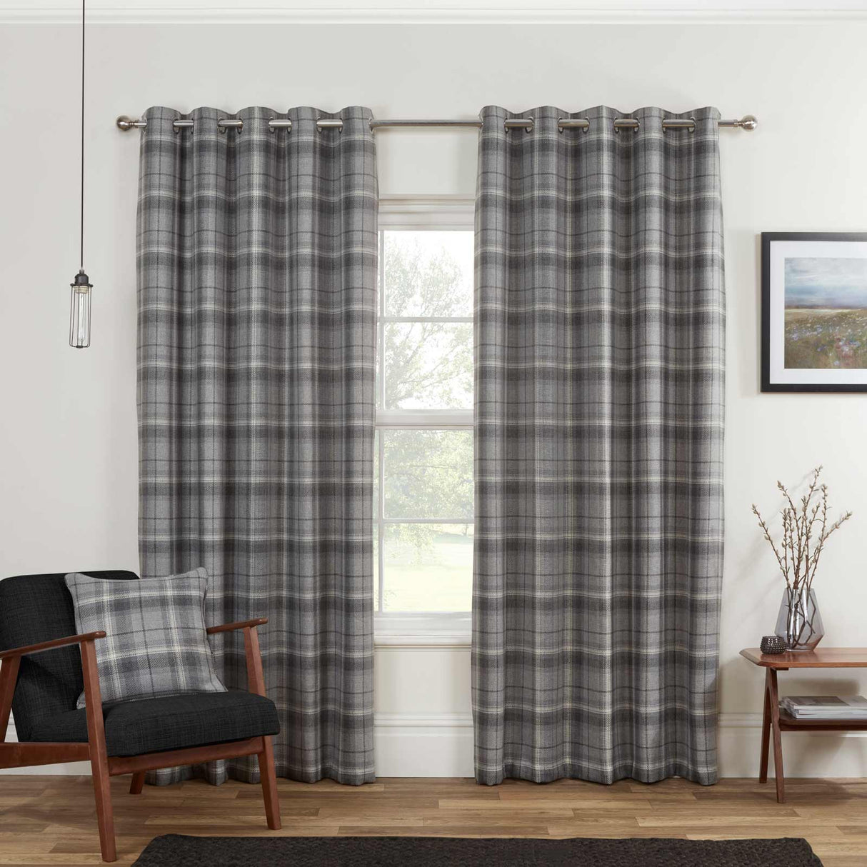 Carnoustie Blackout Eyelet Curtains Grey