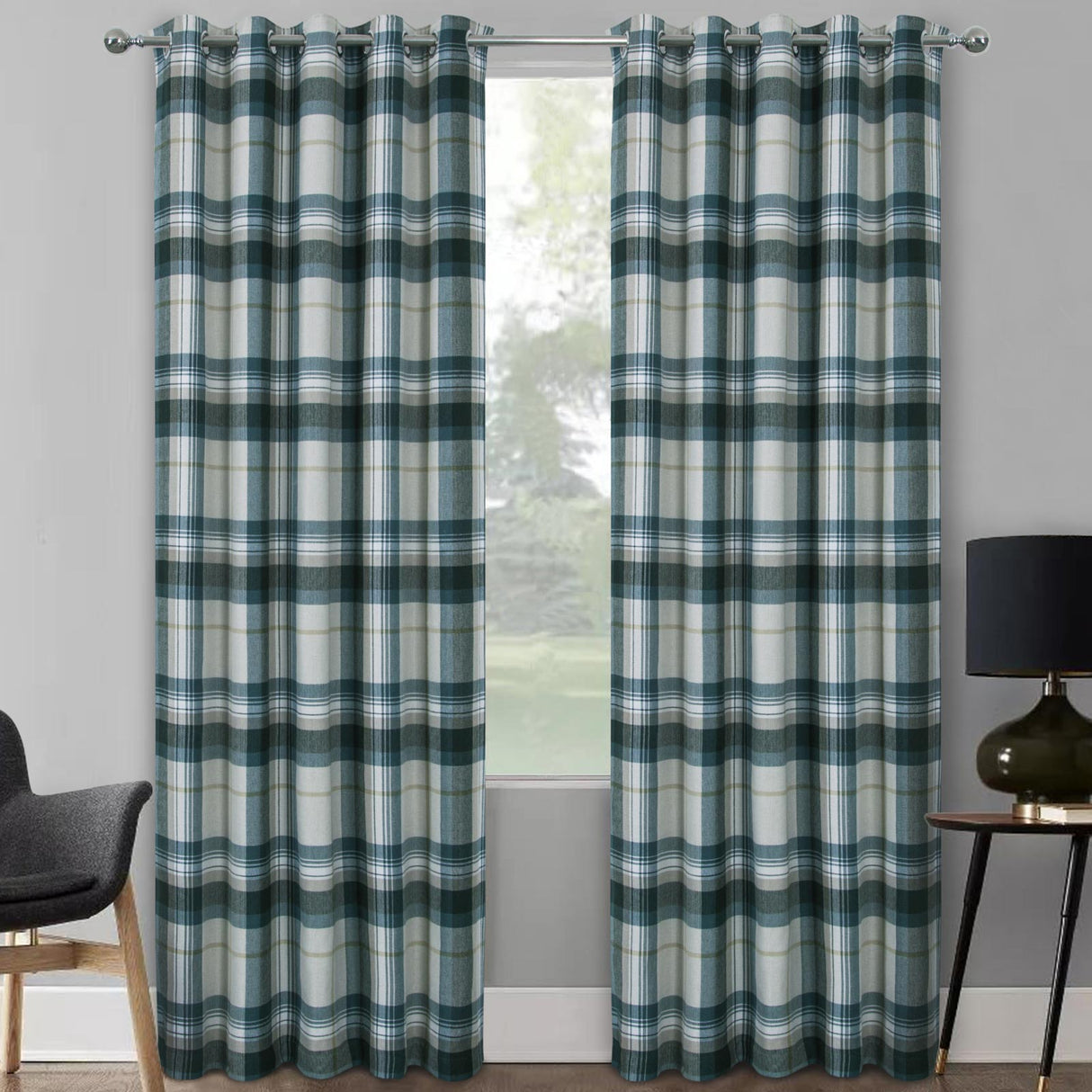 Warrington Blackout Eyelet Curtains Green