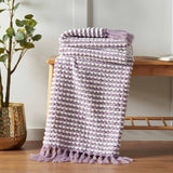 Stab Stitch Throw Lilac