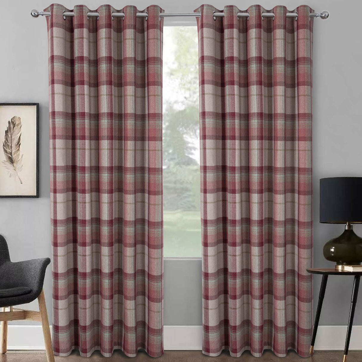 Warrington Blackout Eyelet Curtains Red