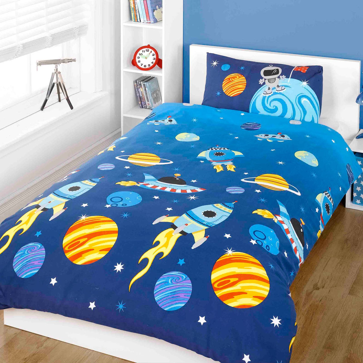 Rockets Space Blue Duvet Cover Set