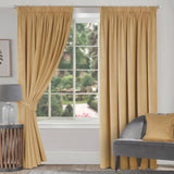 Montreal Soft Velour Tape Top Curtains Gold