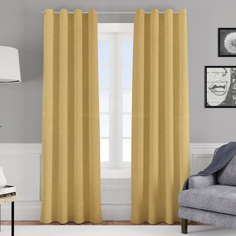 Ambiance Thermal Blackout Eyelet Curtains Ochre Eyelet Curtains Emma Barclay   