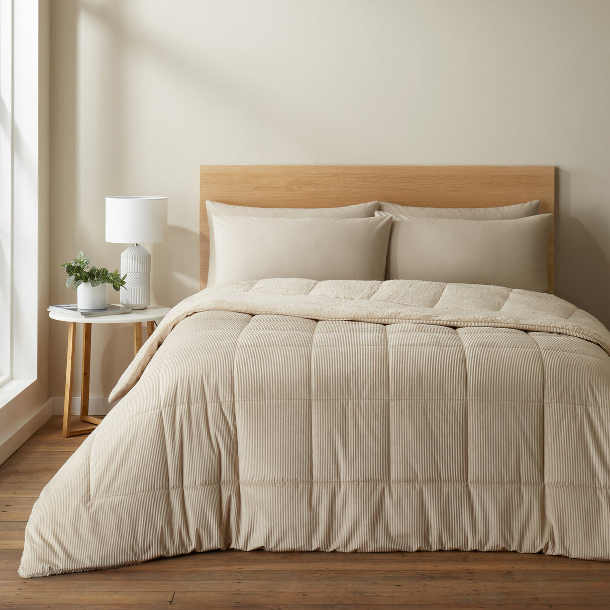 Cosy Cord Coverless Duvet Natural