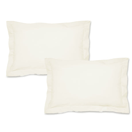 Easy Iron Percale Oxford Pillowcase Pair Cream