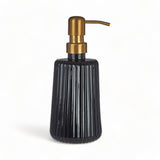 Black Ribbed Glass Dispenser