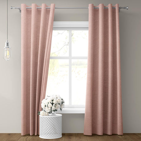 Ambiance Thermal Blackout Eyelet Curtains Blush Pink Eyelet Curtains Emma Barclay   