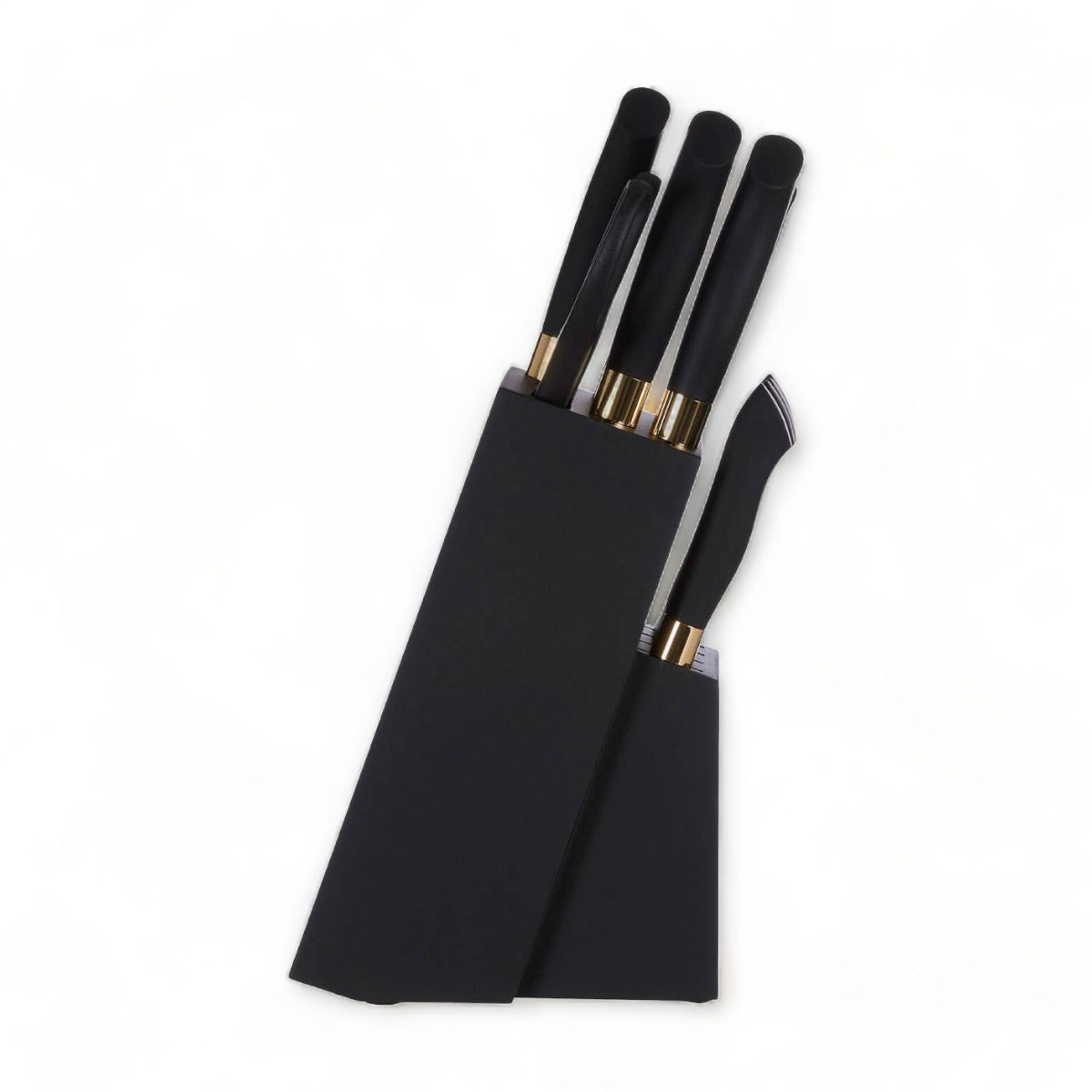 11 Piece Black + Gold Knife Block Set