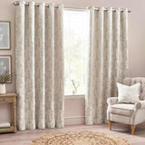 Sophia Room Darkening Eyelet Curtains Natural