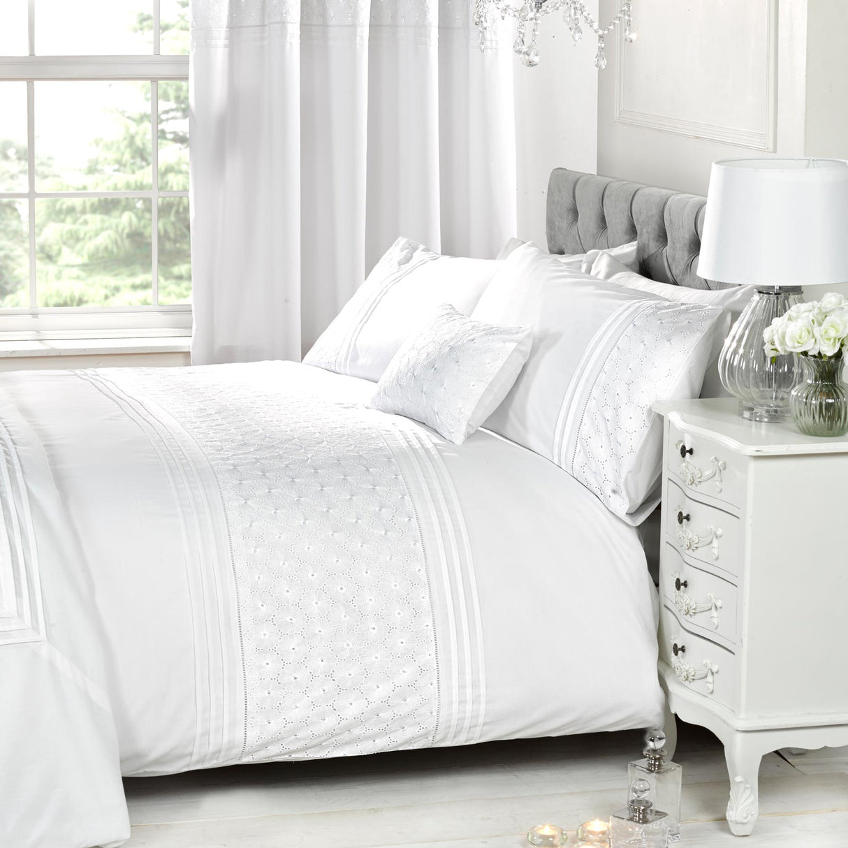 Everdean Duvet Cover Set White