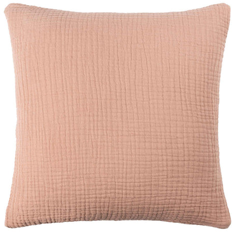 Lark Muslin Crinkle Cotton Cushion Cover Pink Clay