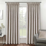 Oxford Velvet Blackout Tape Top Curtains Cream