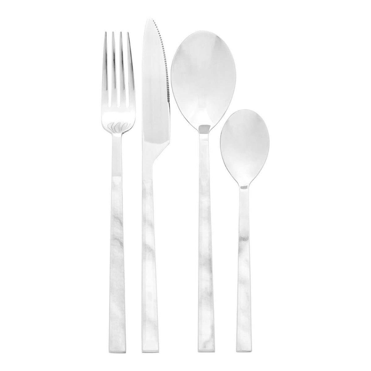 Avie White Marble 16 Piece Cutlery Set