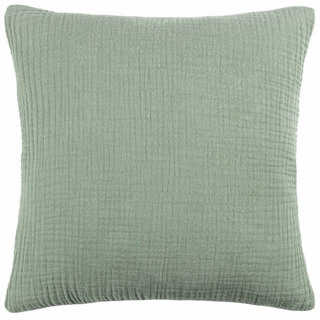 Lark Muslin Crinkle Cotton Cushion Cover Eucalyptus