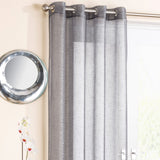 Marrakesh Eyelet Voile Curtain Panel Grey Voile Curtain Tyrone Textiles 54'' x 48''  