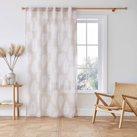 Palm Leaf Voile Curtain Panel