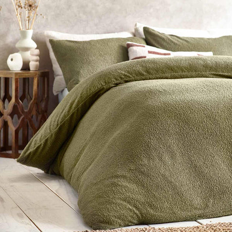 Boucle Olive Duvet Cover Set