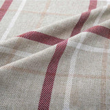 Hudson Woven Check Eyelet Curtains Red