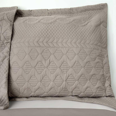 Aran Embroidered Duvet Cover Set Stone Cream