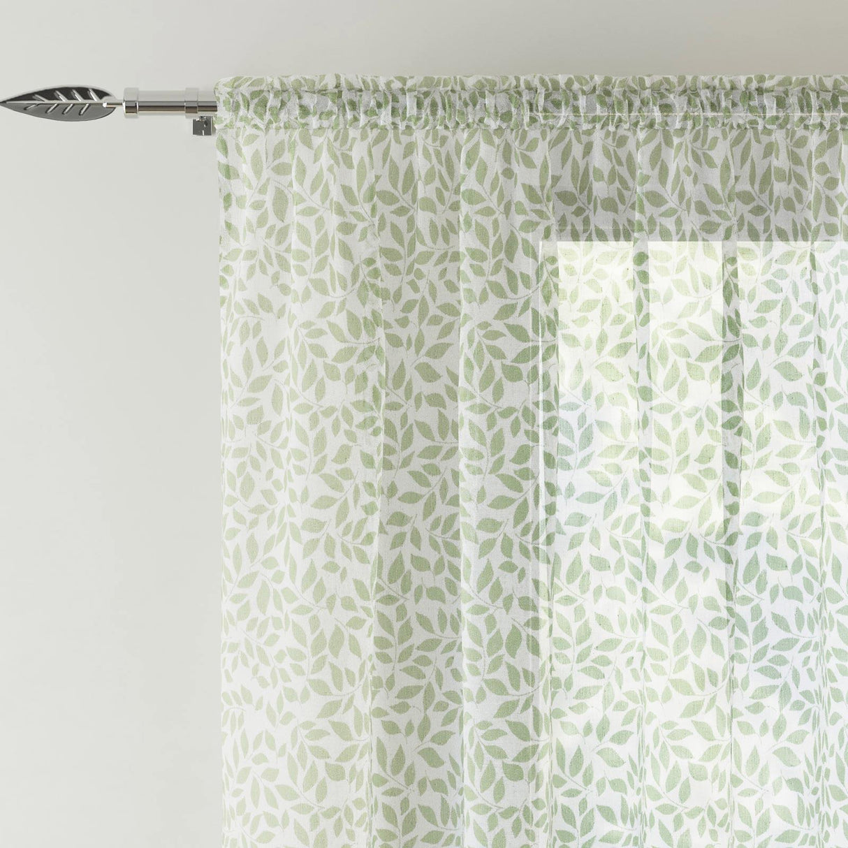 Willow Voile Curtain Panel Green