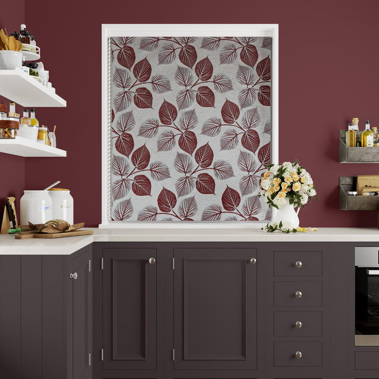 Hera Wine Made To Measure Roman Blind