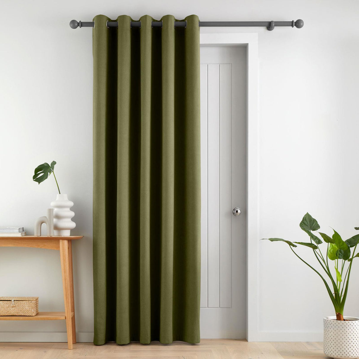 Wilson Velvet Blackout Thermal Door Panel Olive