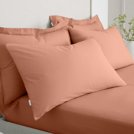 200TC Cotton Percale Pillowcases Clay