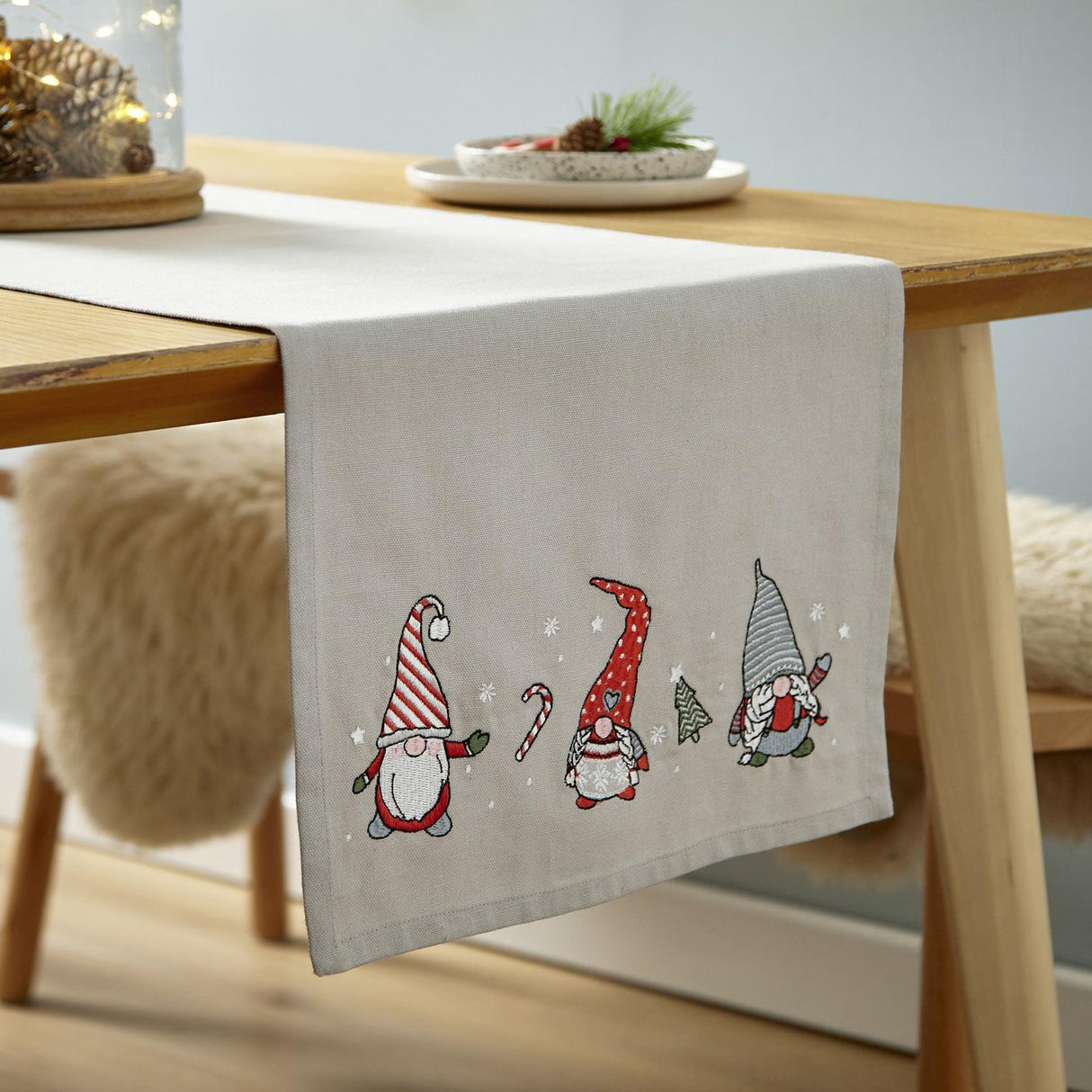 Christmas Gnomes Table Runner