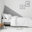 Stars 100% Cotton Reversible Grey Duvet Cover Set