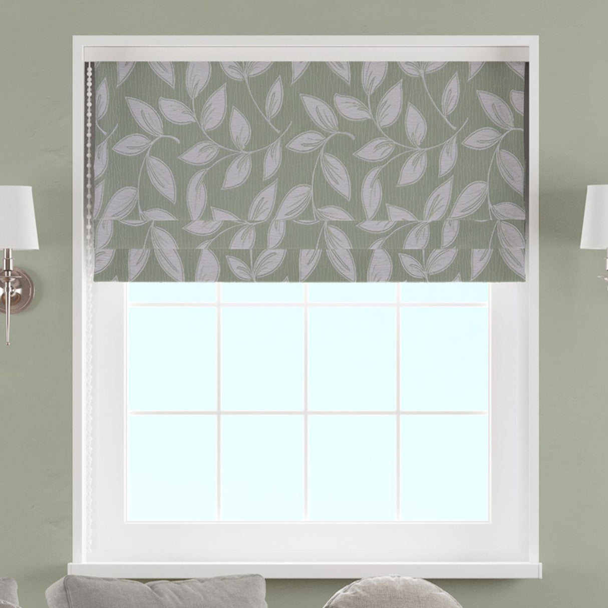 Paros Green Made To Measure Roman Blind