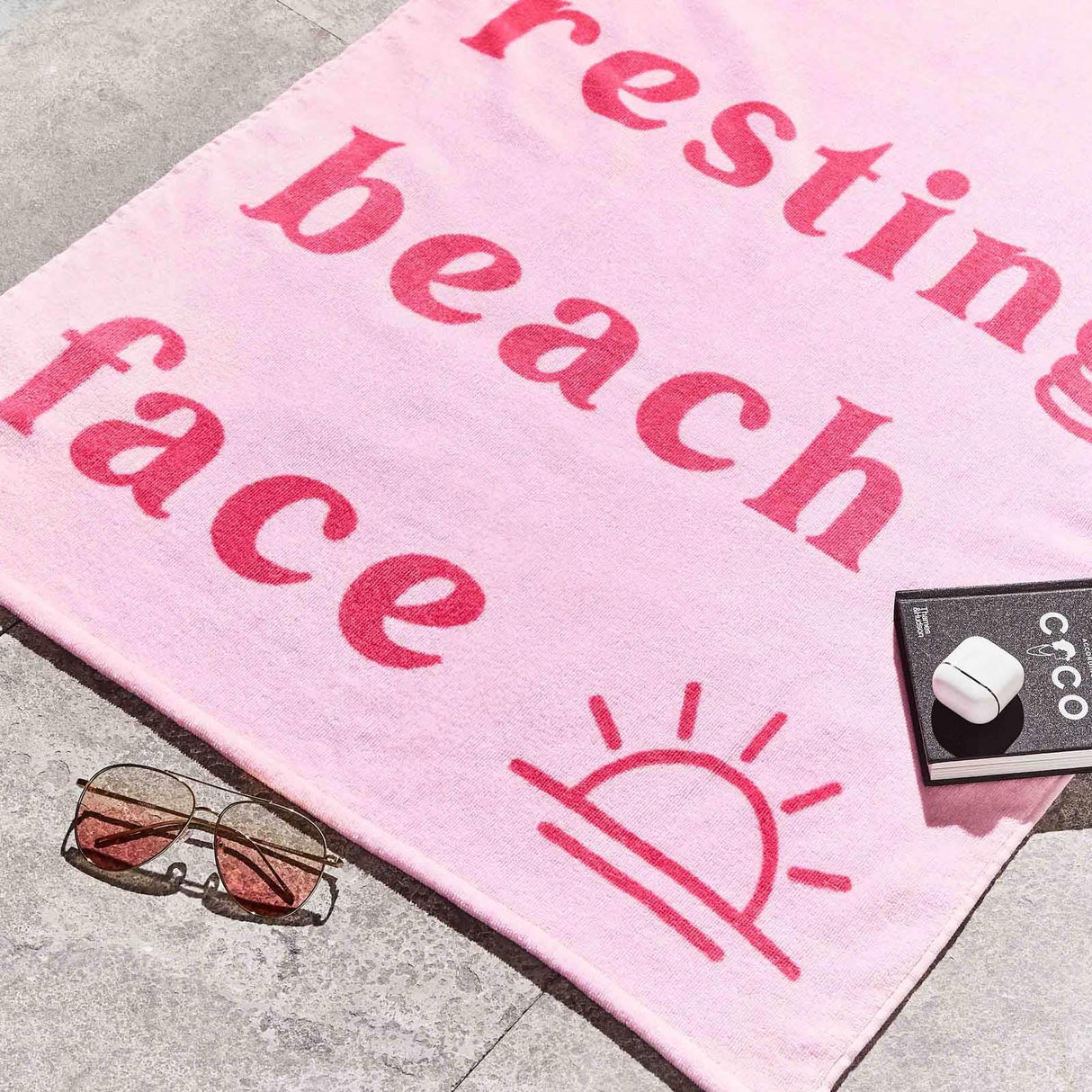 Resting Beach Face Beach Towel