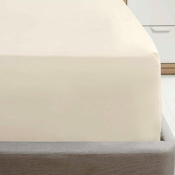 Classic Collection Extra Deep Fitted Sheet Cream Double