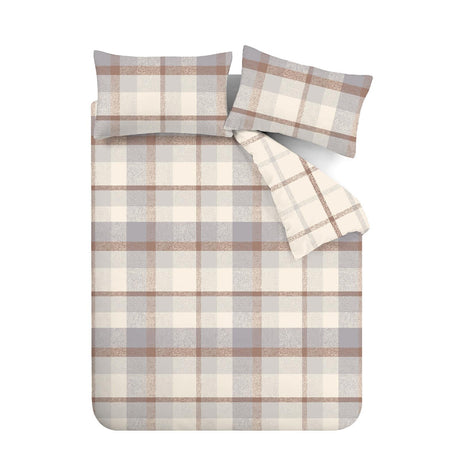 Brushed Check Natural Duvet Cover Set