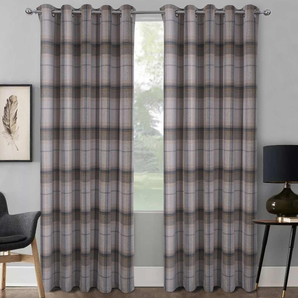 Warrington Blackout Eyelet Curtains Grey