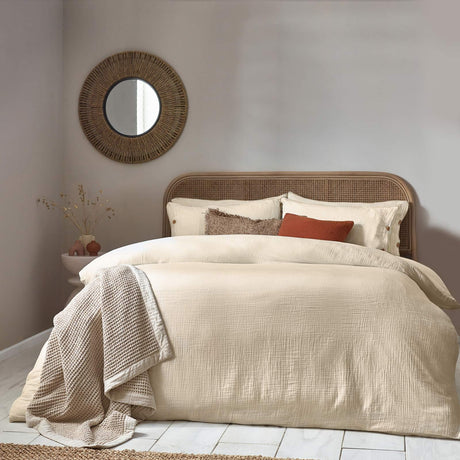 Lark Cotton Muslin Natural Duvet Cover Set