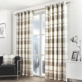 Balmoral Check Eyelet Curtains Natural