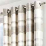 Balmoral Check Eyelet Curtains Natural